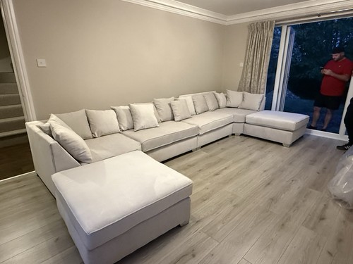 Beige velvet shaped corner - beige,