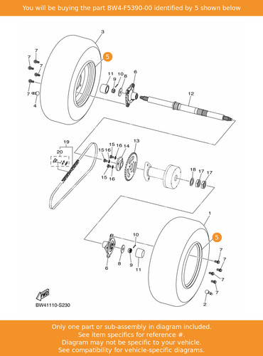 Yamaha rear wheel comp - yamaha,