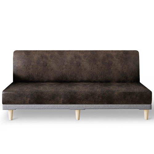Leather like stretch futon - like,