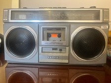 Sanyo M9923L Grey FM SW MW LW Radio Stereo Cassette Recorder Boombox