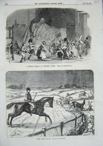 Old antique print man hunting - antique,