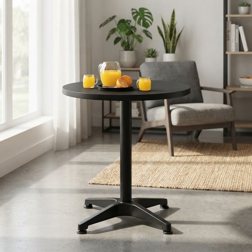 Elegant black round bistro - elegant,