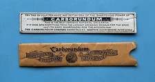 c1950s CARBORUNDUM STRIP, PROBABLY ADVERTISING SAMPLE in PAPER SLEEVE, part used