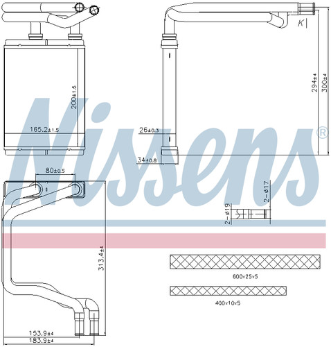 Nissens cabin heater core - cabin,