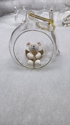 Teddy bear glass baubles - bear,