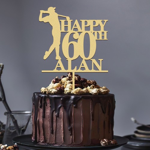 Custom golf cake topper - golf,