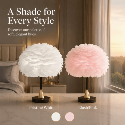 Fluffy feather shade - feather, table