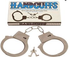 METAL HANDCUFFS WITH TWO DELUXE KEYS AND RING