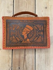 Egyptian Souvenir Vintage Clutch Purse Bag Leather Novelty