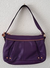 Ted Baker Small Dark Purple Leather with Rose Gold Hardware Handbag