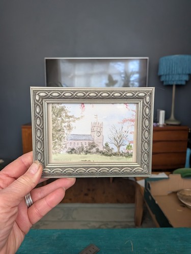 Vintage miniature watercolour - miniature,