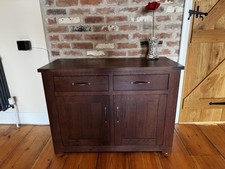 Solid Wood Storage Cabinet with 2 Drawers and a Cupboard