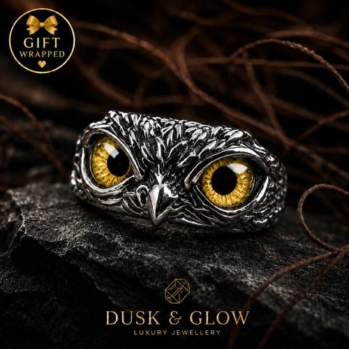 Silver animal owl ring - silver,