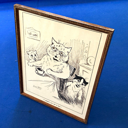 Louis wain framed signed - framed,