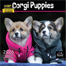 Corgi Puppies 2026 Wall