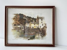 Vintage Polperro Harbour Cornwall Framed Print  27.5 cm x 22.5 cm