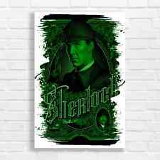Sherlock Holmes Mystery Green Canvas Print Large Picture Wall Art
