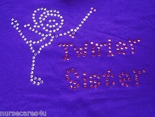 BATON TWIRLING RHINESTONE T ADULT TWIRLER SISTER BK,PINK,PUR S-XL