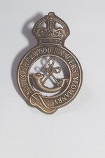BRITSH ARMY SHERWOOD RANGERS SUPERB COPY WW2 CAP BADGE BRASS