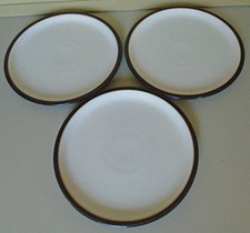 DENBY EVERYDAY BLACK PEPPER LARGE DINNER PLATES X 3 10.5" 27cm VGC FIRST QUALITY