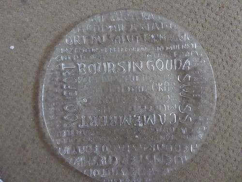 Round glass cheese - , serving