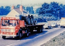 COL PHOTO: BRITISH ROAD SERVICES AEC MANDATOR ARTIC FLAT TRAILER - ARX 696H