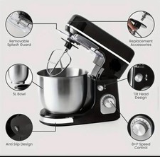 5L 1300W Stand Mixer | 3-in-1 Kitchen Machine with 8 Speeds, Pulse, Dough Hooks 