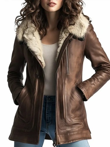 Women brown genuine real - brown,