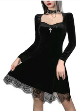 Gothic Lace Frill Hem Long