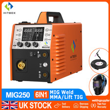6in1 SYN MIG Welding Machine 250A IGBT Aluminium MIG/TIG/Stick Welder For DIYers