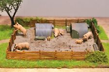 Pig Sty Pigs & Piglets Set 1:76th OO Gauge Resin Model Railway Scenery