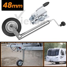 48mm Jockey Wheel Bracket Stand & Clamp Wind Up Trailer Caravan Heavy Duty 150kg