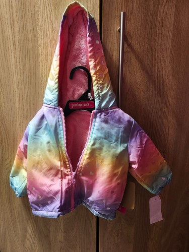 Baby girl rainbow hooded furry - girl,
