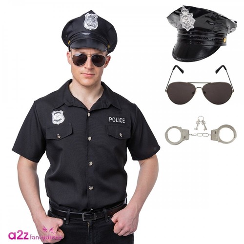 Mens police black shirt - police, +