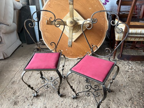 Ornate metal small chair - ornate,