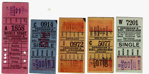 Bus tickets hedingham - tickets, &