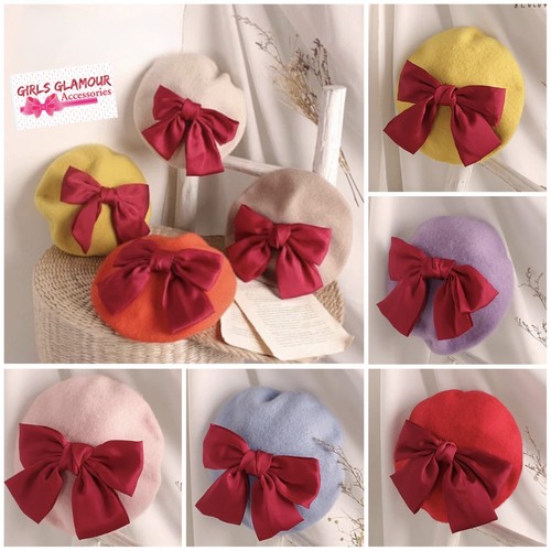 Women ladies red lilac - lilac, beret