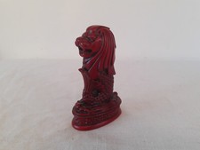 Small Red Merlion Figurine Lion Fish Mythical Creature Singapore Mascot Figurine
