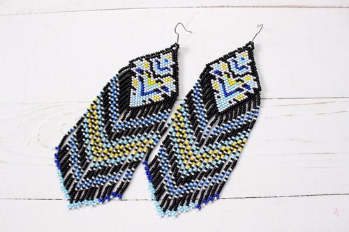 Tribal earrings native large - earrings,