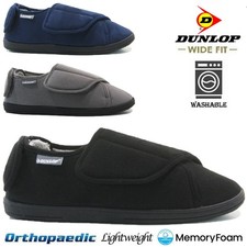 MENS DUNLOP ORTHOPAEDIC SLIPPERS DIABETIC WINTER WARM EASY CLOSE WIDE FIT SHOES