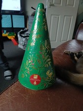 M&S Rotating Musical Christmas Tree Storeage Tin 11”/28 Cm empty