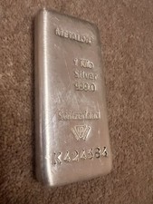 5 Metalor 1kg Silver Bars
