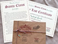 Personalised Letter from Santa Father Christmas & Nice List Certificate