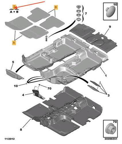 Peugeot 2008 floor mat set - 2008, lhd