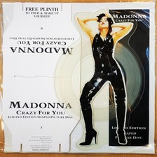 MADONNA SHAPE Crazy For PICTURE DISC + Insert + Plinth 1991 Orig. New UNPLAYED !