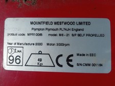 MOUNTFIELD M6 LAWN MOWER FRONT