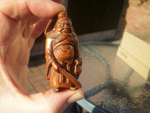 Carved wood netsuke a - netsuke, of