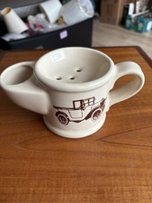 Wade Cream & Brown Ceramic Shaving Mug Cup Vintage Car Design Vintage 9x20cm