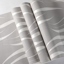 1-6x 3D Damask Water Wave Wallpaper Non-Woven Fabric LivingRoom Hallway Decor