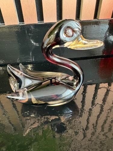 Vintage glass duck figurine